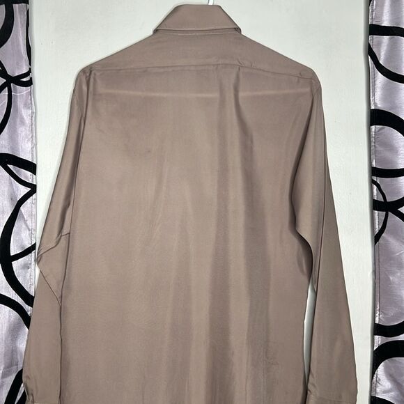 Vintage Ultra Lustre brown long sleeve button-down shirt, size 15.5 - Picture 8 of 8